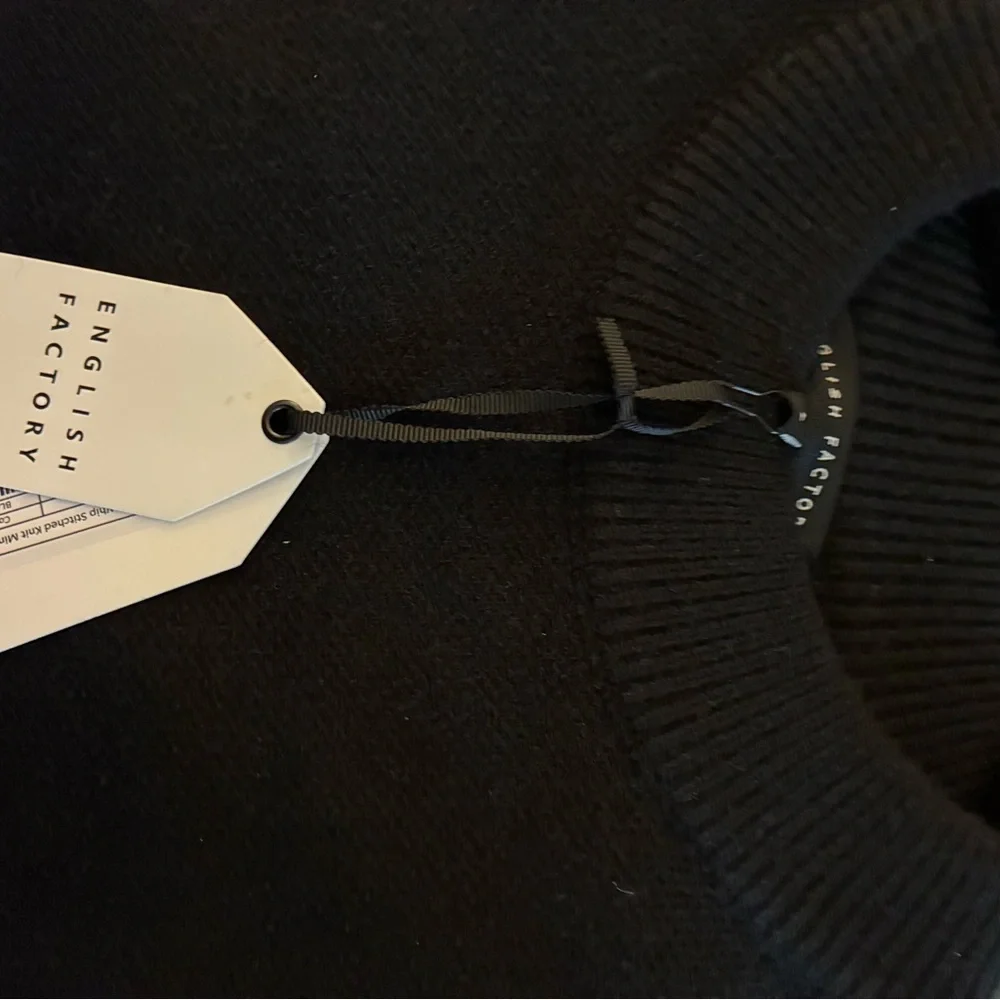 English Factory Black Sweater Dress with White Stitching - Picture 6 of 6